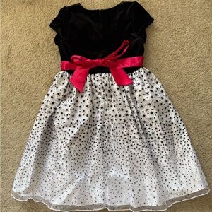 Charming Kids Dress with Pink Bow